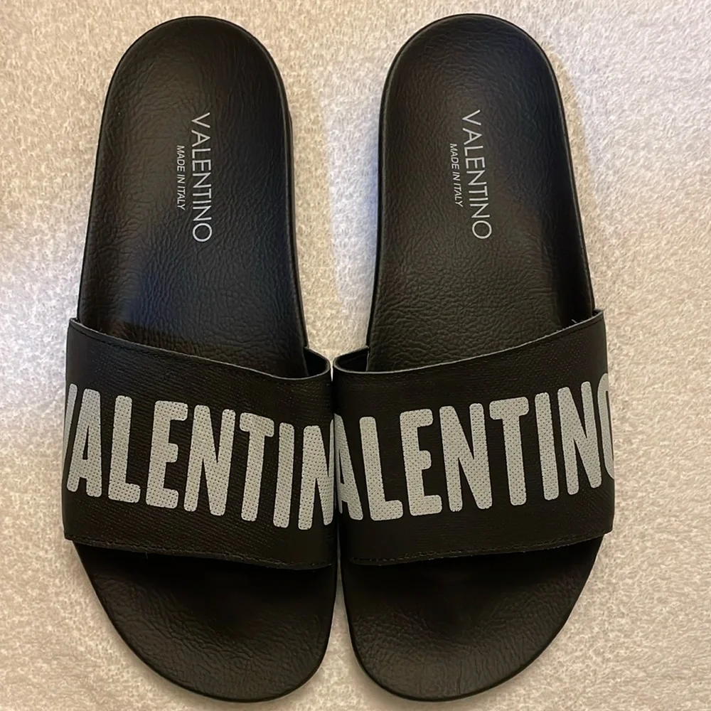 Valentino EOS Black Slides, Size 12 - (Authentic) - Picture 2 of 8